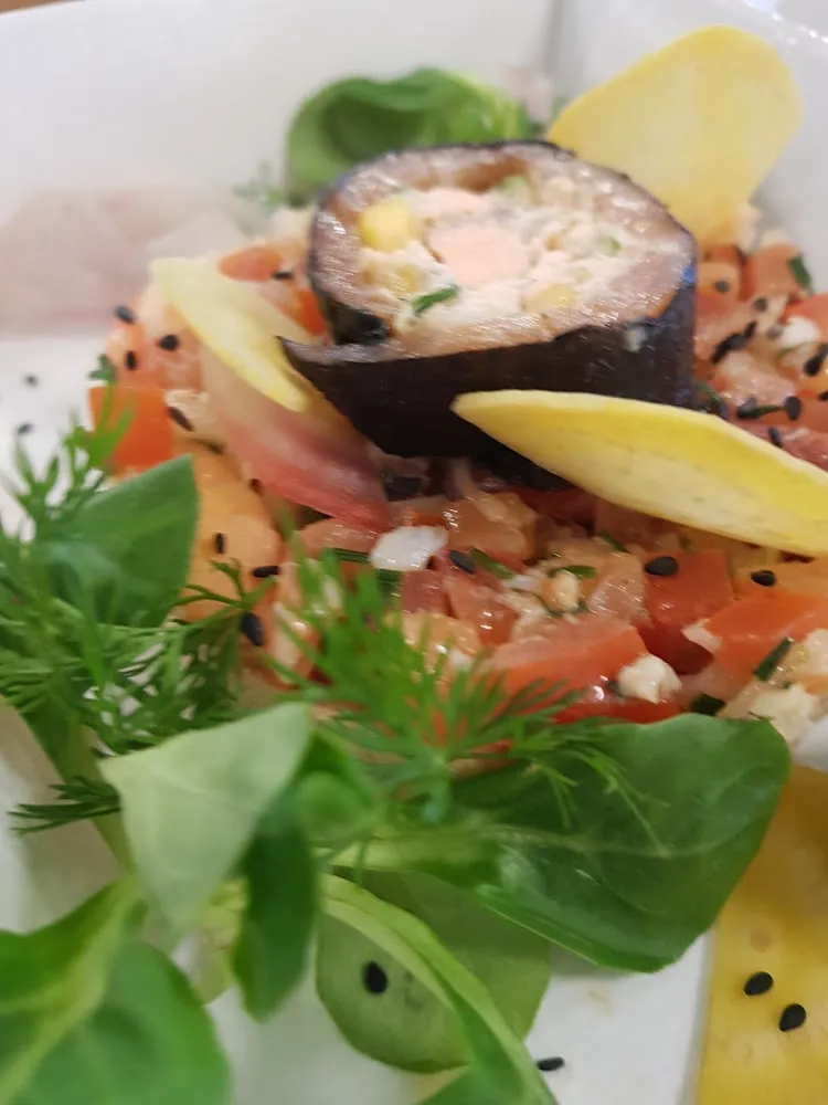 Ceviche de Crevettes Et Salsa de Tomates